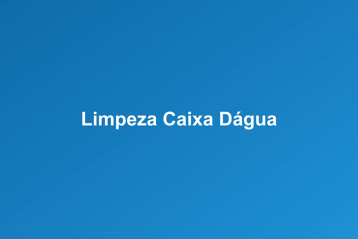 Limpeza de caixa d'água em Campinas